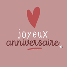 Joyeux anniversaire avec un coeur rouge vif